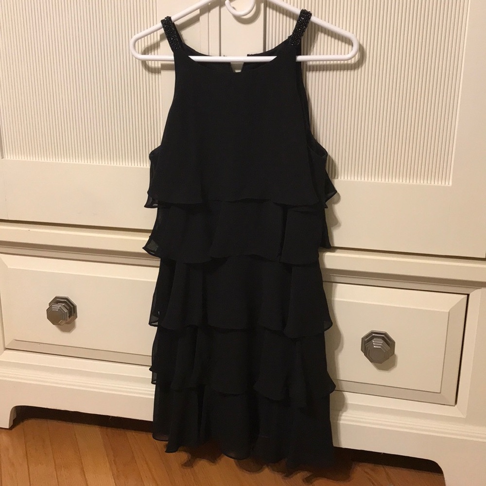 Black Ruffled Cocktail Dress